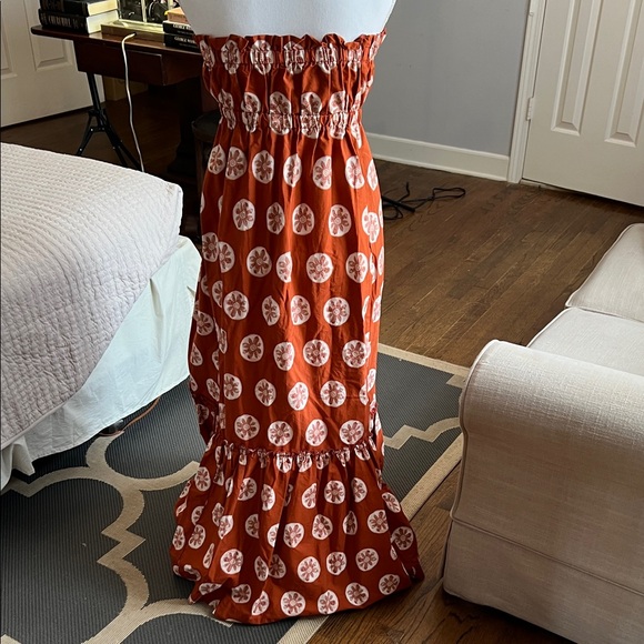 Free People FUN Strapless Rust Maxi Dress with Pockets! Size Medium. - Picture 2 of 3